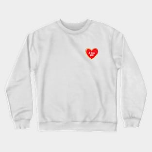 i love you, textured heart outline design Crewneck Sweatshirt